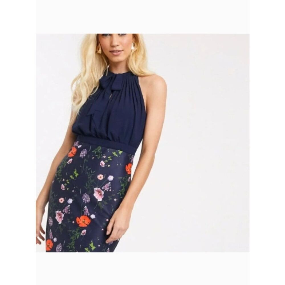 NWOT Ted Baker Shimma Blue Floral Scuba Bodycon Dress TED4 (US 10-12)